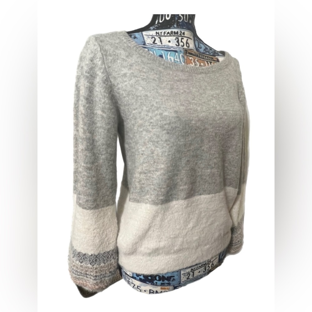 Democracy Gray and Cream Women's Sweater